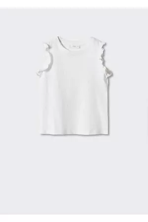 MANGO Girls Short Sleeved T-Shirts - Ruffled strap t-shirt - 9-10 years - Kids