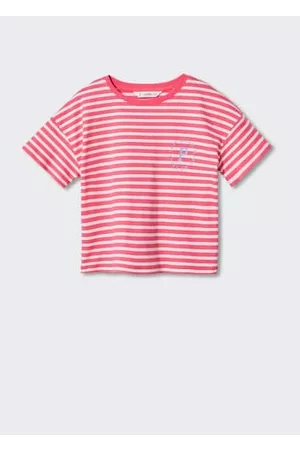 MANGO Girls T-Shirts - Striped cotton T-shirt - 9-10 years - Kids