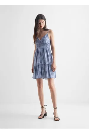 MANGO Girls Printed Dresses - Ruffled printed dress - XXS - Teenage girl