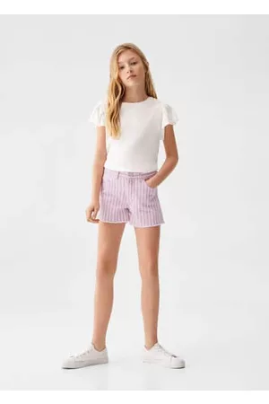 MANGO Girls Shorts - Striped shorts - 5 - Kids