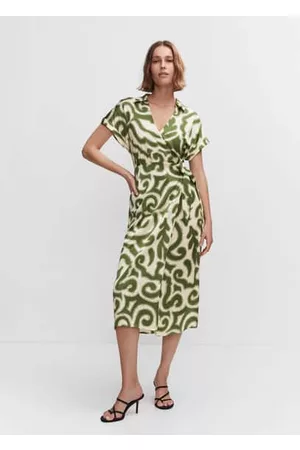 MANGO Women Printed Dresses - Print wrap dress - 0 - Women