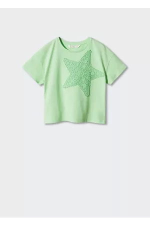 MANGO Girls Short Sleeved T-Shirts - Embroidered stars T-shirt - 5-6 years - Kids