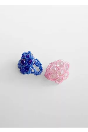 MANGO Women Rings - Pack of 2 beaded rings - M - Women