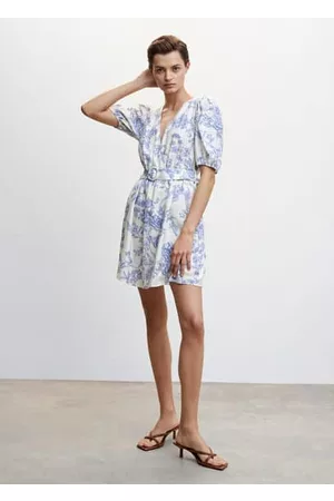 MANGO Women Printed Dresses - Belt floral dress - 0 - Women