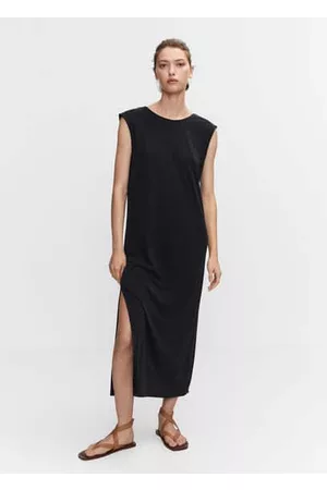 MANGO Women Midi Dresses - Modal slit dress - 0 - Women