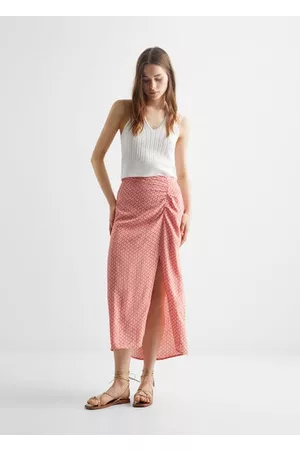 MANGO Girls Printed Skirts - Slit printed long skirt - XXS - Teenage girl