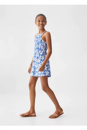 MANGO Girls Printed Dresses - Floral print jumpsuit - 5-6 years - Kids