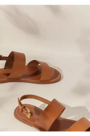 MANGO Girls Sandals - Leather sandals with straps - 10Â½ - Kids