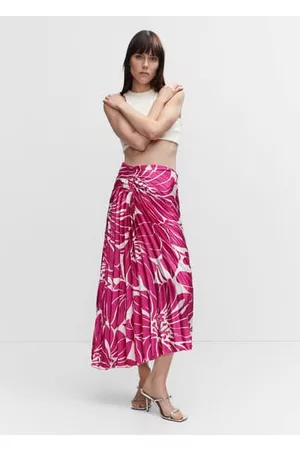 MANGO Women Maxi Skirts - Satin pleated skirt - 1 - Women