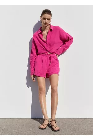 MANGO Women Shirts - Textured knot shirt - 0 - Women