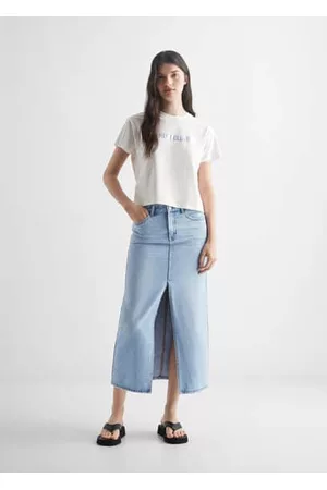 MANGO Girls Short Sleeved T-Shirts - Message cotton T-shirt - XXS - Teenage girl