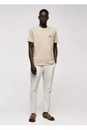 MANGO Men T-Shirts - 100% cotton t-shirt text - XS - Men