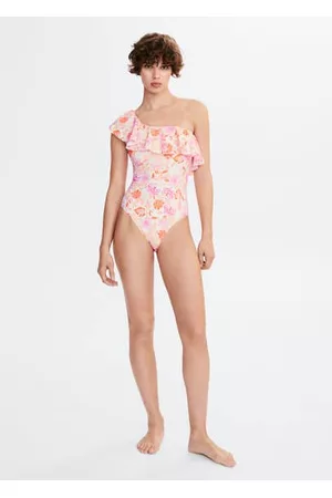 MANGO Women Swimsuits - Ruffled floral print swimsuit - XS - Women