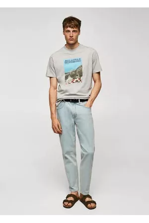 MANGO Men T-Shirts - T-shirt 100% cotton printed chest - XS - Men