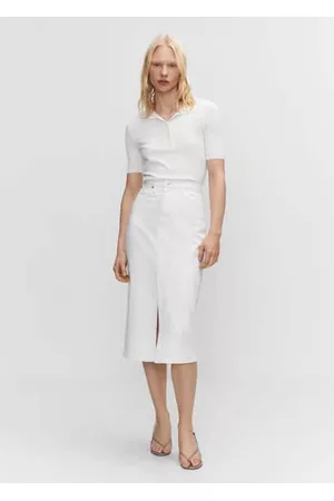 MANGO Women Midi Skirts - Denim midi-skirt - XXS - Women
