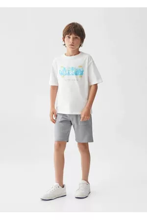 MANGO Boys T-Shirts - Printed cotton-blend T-shirt - 5-6 years - Kids