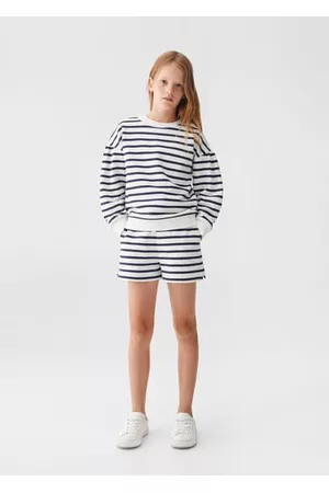 MANGO Girls Shorts - Cotton striped shorts - 5-6 years - Kids