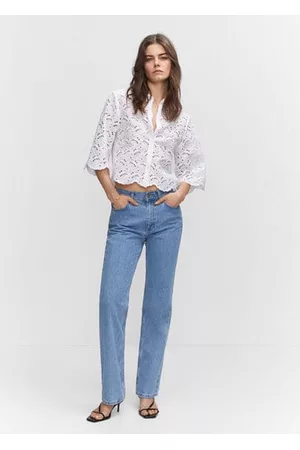 MANGO Women Shirts - Embroidered openwork shirt - 2 - Women