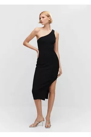 MANGO Women Asymmetrical Dresses - Asymmetrical dress with slit - 0 - Women