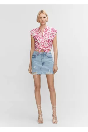 MANGO Women Shirts - Bow printed shirt - 0 - Women