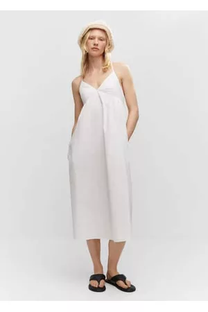 MANGO Women Midi Dresses - Cotton cross back dress - 2 - Women