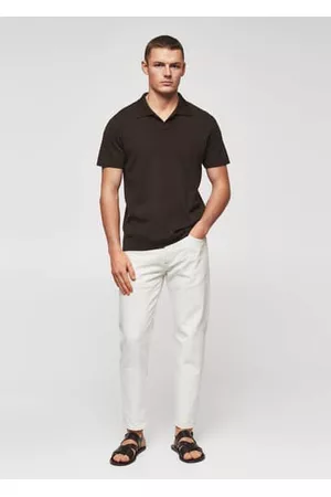 MANGO Men Polo T-Shirts - Fine-knit polo shirt - S - Men