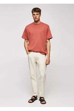 MANGO Men T-Shirts - Basic 100% cotton relaxed fit T-shirt - XS - Men