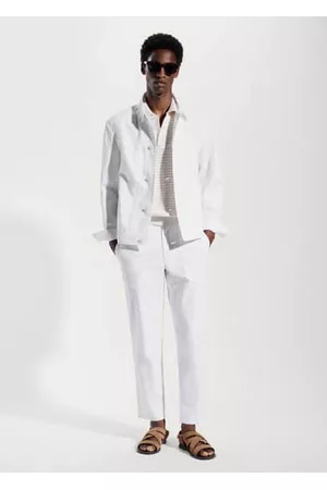 MANGO Men Pants - Regular fit cotton linen pants - 30 - Men