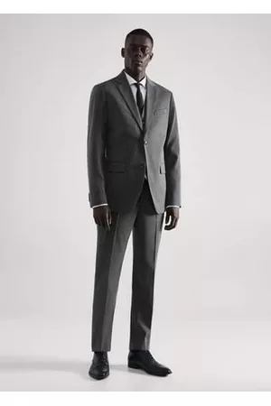 MANGO Men Skinny Pants - Slim fit check suit pants - 29 - Men