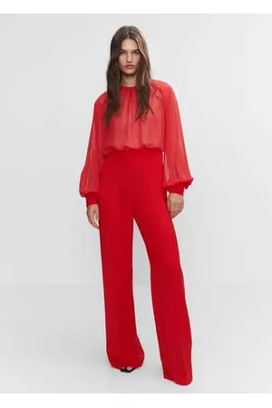 MANGO Women Party & Cocktail Dresses - Semitransparent chiffon jumpsuit - XS - Women