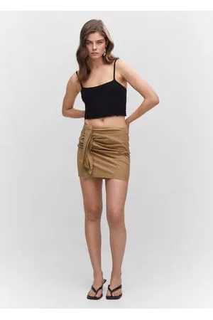 MANGO Women Skirts - Ruched details skirt - XXS - Women