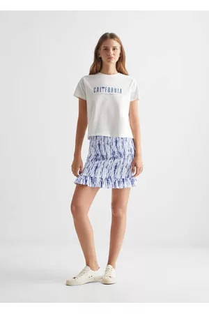 MANGO Women Printed & Patterned Dresses - Printed pleated skirt - XXS - Teenage girl