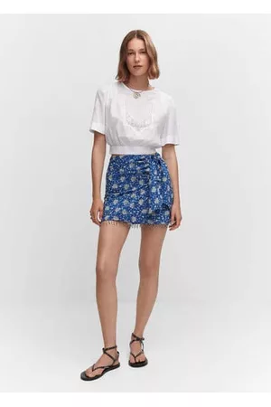 MANGO Women Crop Tops - Embroidered crop top - 2 - Women