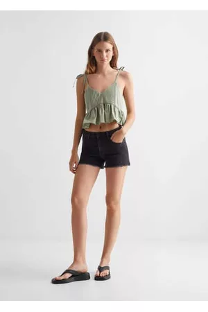 MANGO Girls Shorts - Medium-waist denim shorts - XXS - Teenage girl