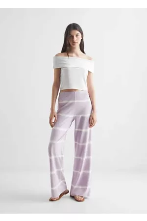 MANGO Girls Pants - Tie-dye print trousers /pastel purple - XXS - Teenage girl