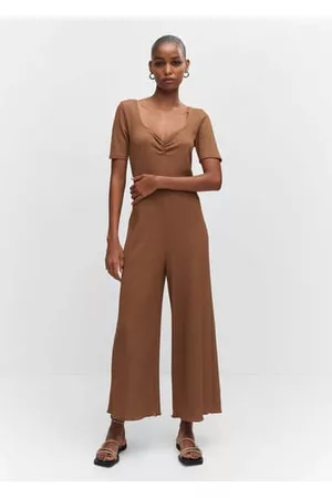 MANGO Women Ruched Dresses - Ruched long jumpsuit - XS - Women