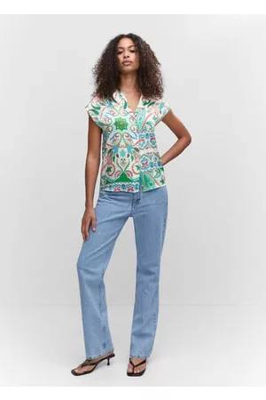 MANGO Women Shirts - Satin print shirt - 0 - Women