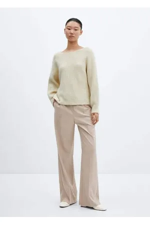 MANGO Wideleg pants with elastic waist - XL - Women