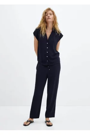 Chloe & Lola Jacquard Stripe Satin Pyjamas In Navy