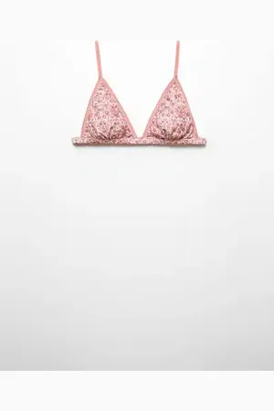 MANGO Printed triangle bra - XS - Teenage girl