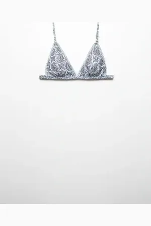 MANGO Printed triangle bra - XS - Teenage girl