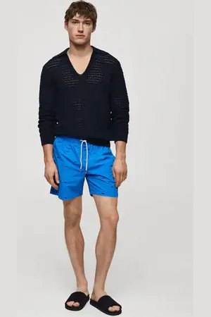 MANGO Lace fish-embroidered swimsuit - S - Men