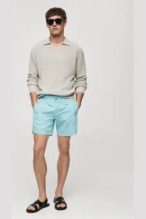 MANGO Basic drawstring swimsuit - S - Men