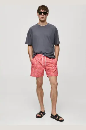 MANGO Printed swimsuit with drawstring - S - Men