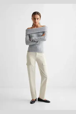 MANGO Straight cargo pants /pastel grey - XXS - Teenage girl