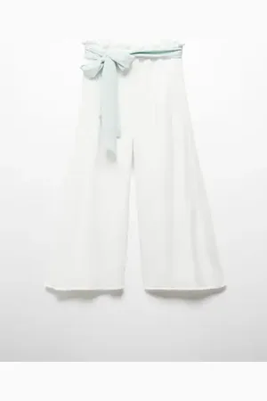 MANGO Cheesecloth pants with bow - 8 - Kids
