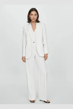 MANGO Wideleg pants with belt - 6 - Women