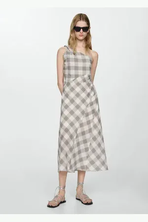 MANGO Checked asymmetrical dress - 2 - Women
