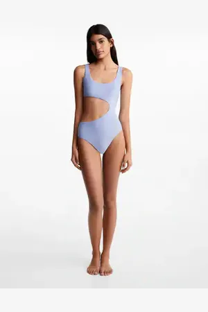MANGO Lurex asymmetrical swimsuit - XS - Teenage girl