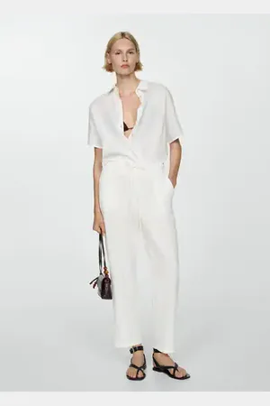MANGO Elastic waist cotton pants - XXS - Women